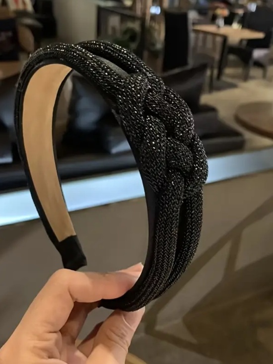 Shimmering Black Knotted Headband - Picture 1 of 4